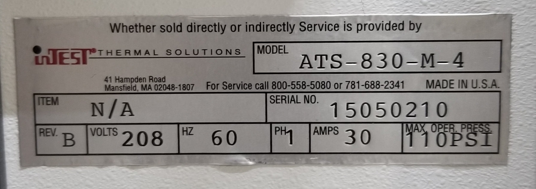 Used Intest Temptronic ATS-830-M-4