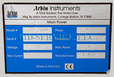 Used Arbin Instruments BT-2000