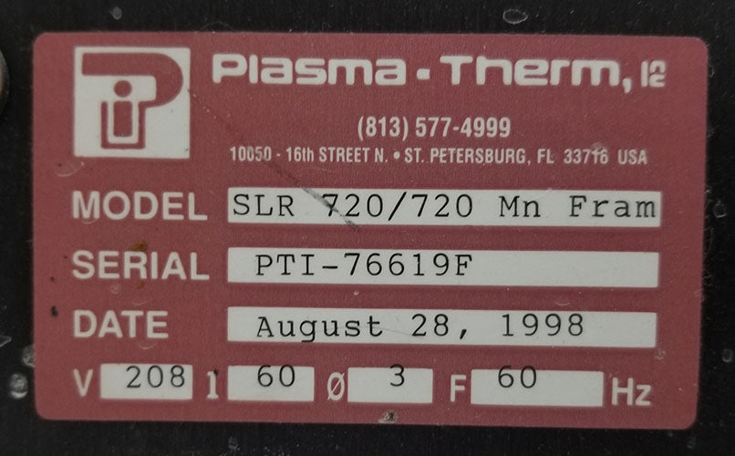 Used Plasmatherm SLR 720/720