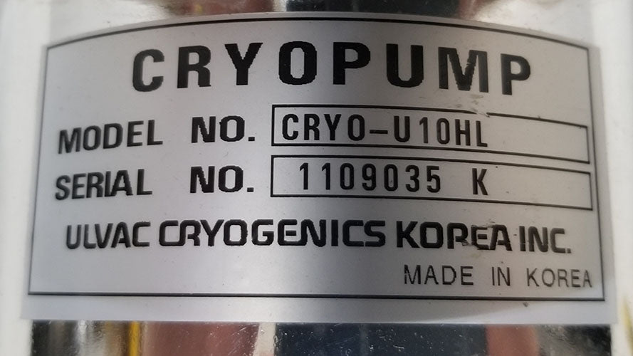Used Ulvac CRYO-U10HL