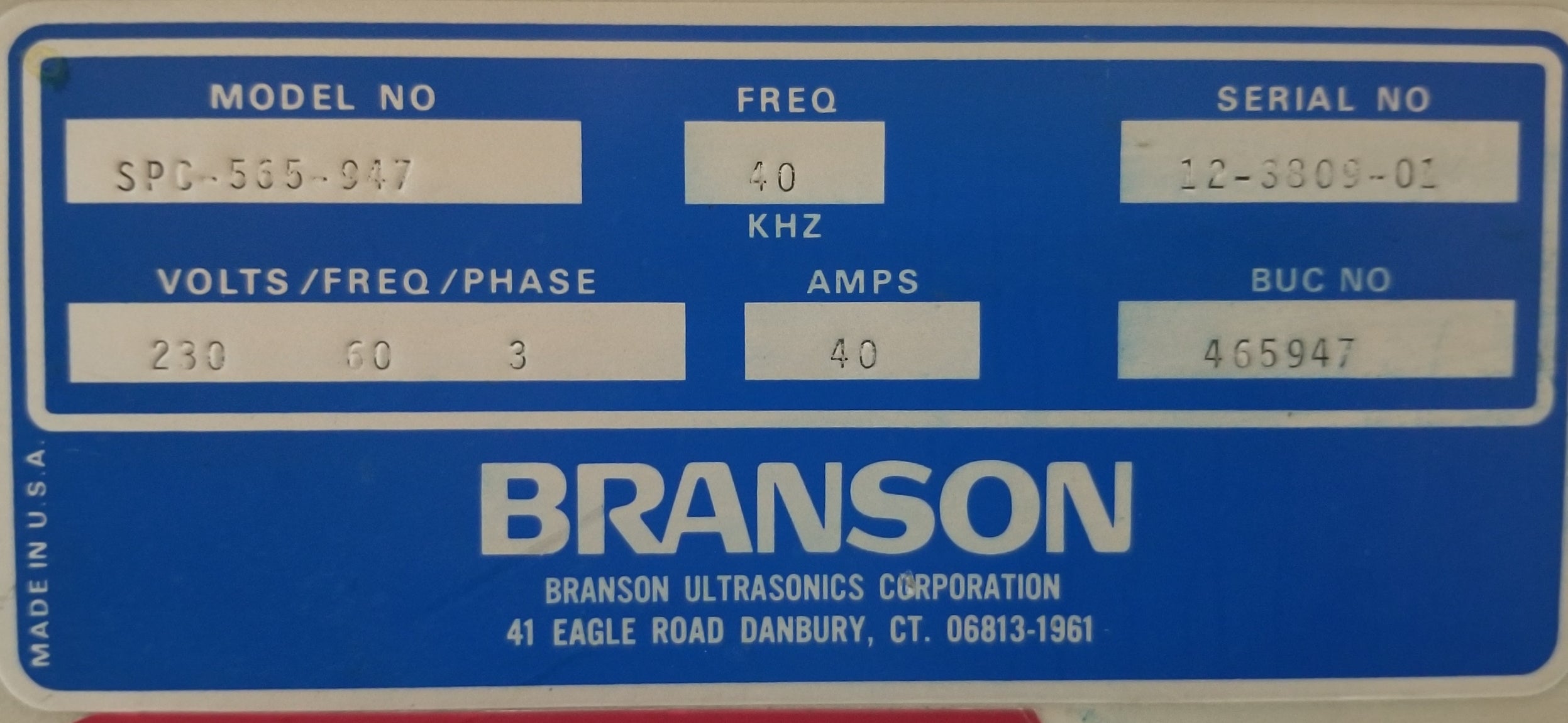 Used Branson Ultrasonics B950R