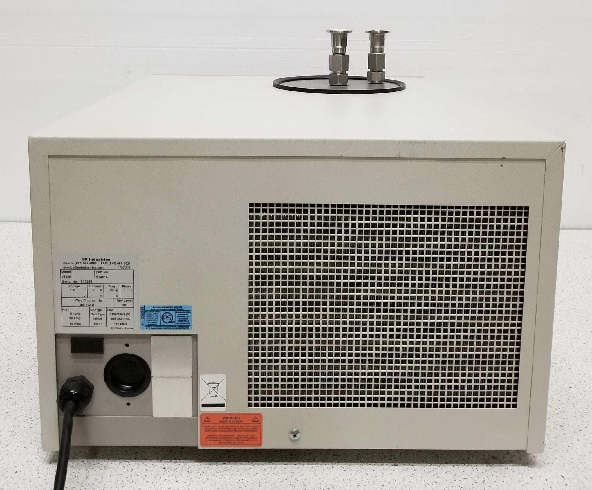 Used SP Industries FTS VT490 Vapor Trap