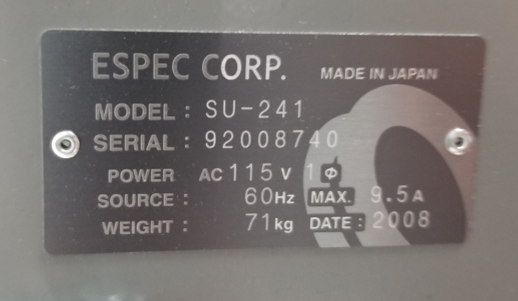Used Espec SU 241 Bench-Top Temperature Chamber -40°C to +150°C