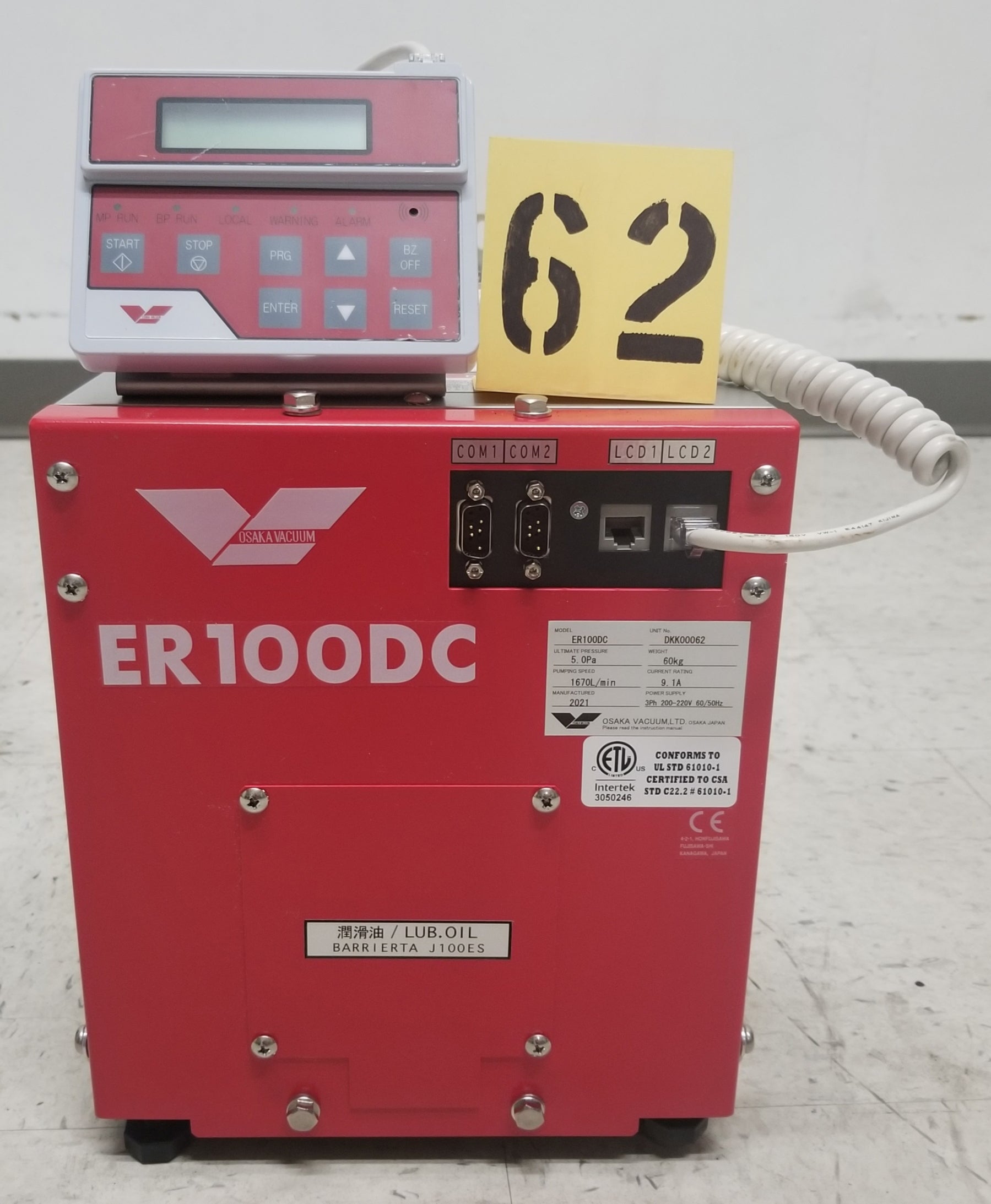 Used Osaka Vacuum ER100DC Dry Vacuum Pump