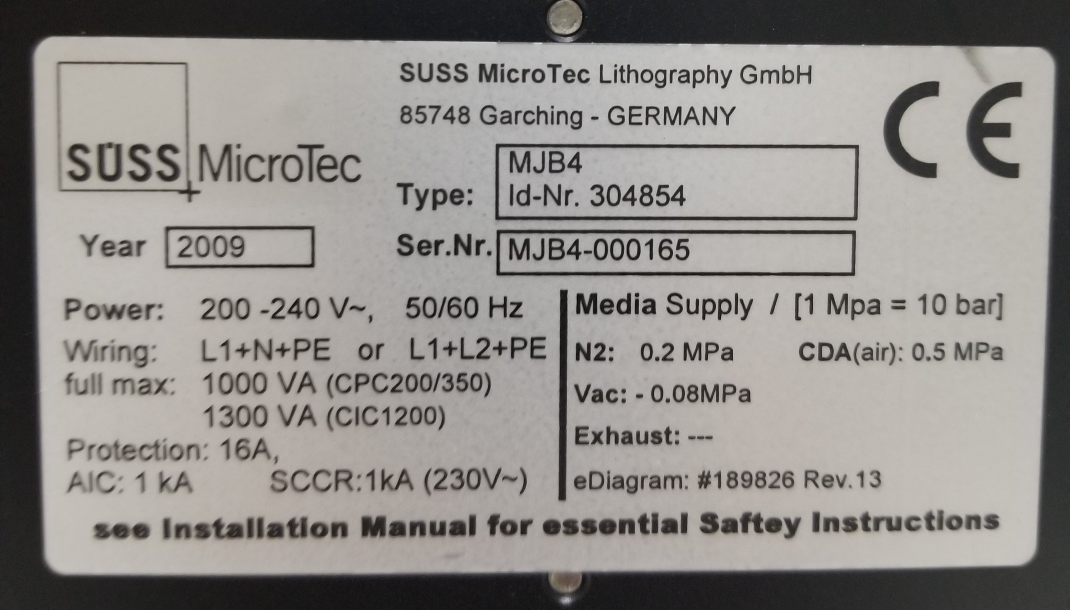 Used Suss Microtec MJB4 Mask Aligner