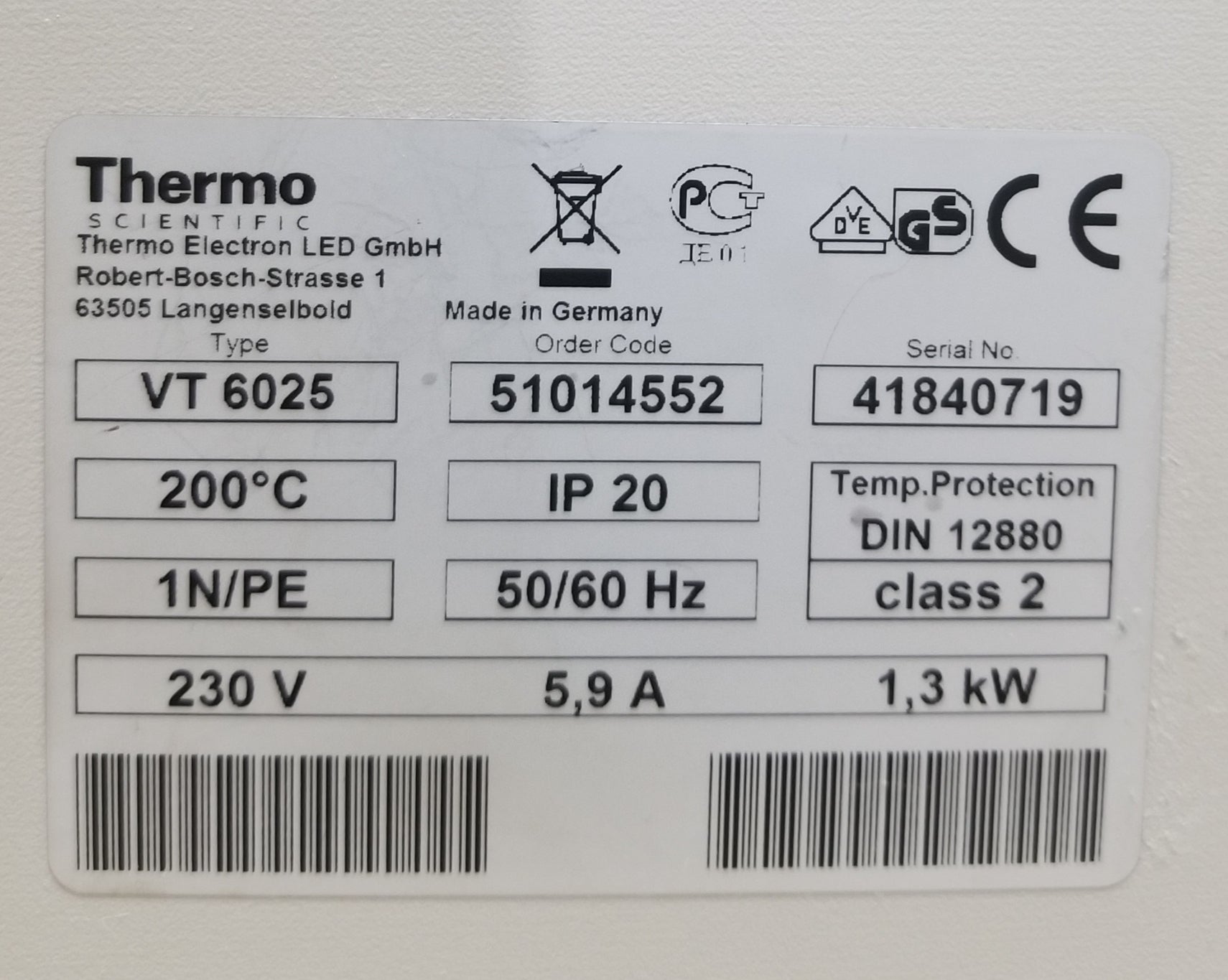 Used Thermo Scientific VT 6025 Vacuum Oven