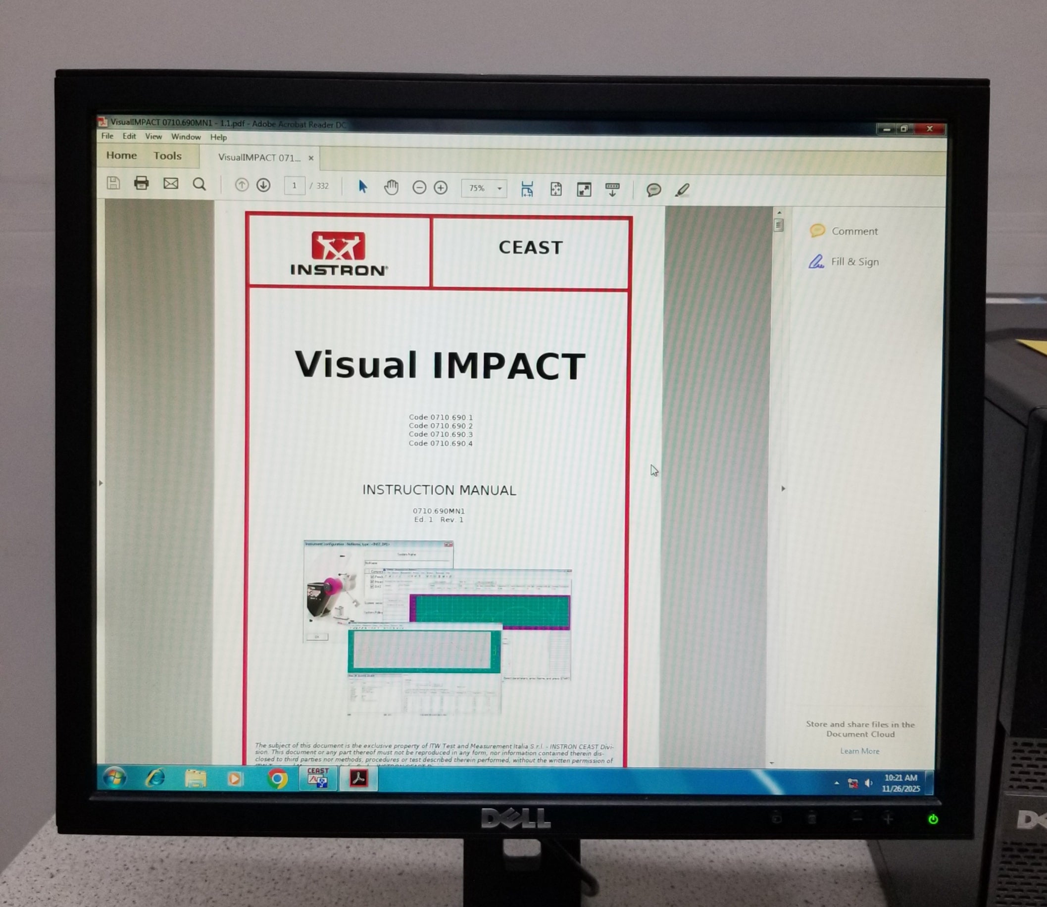 Used Instron Ceast Resil Impactor 6967 Pendulum Impact Tester