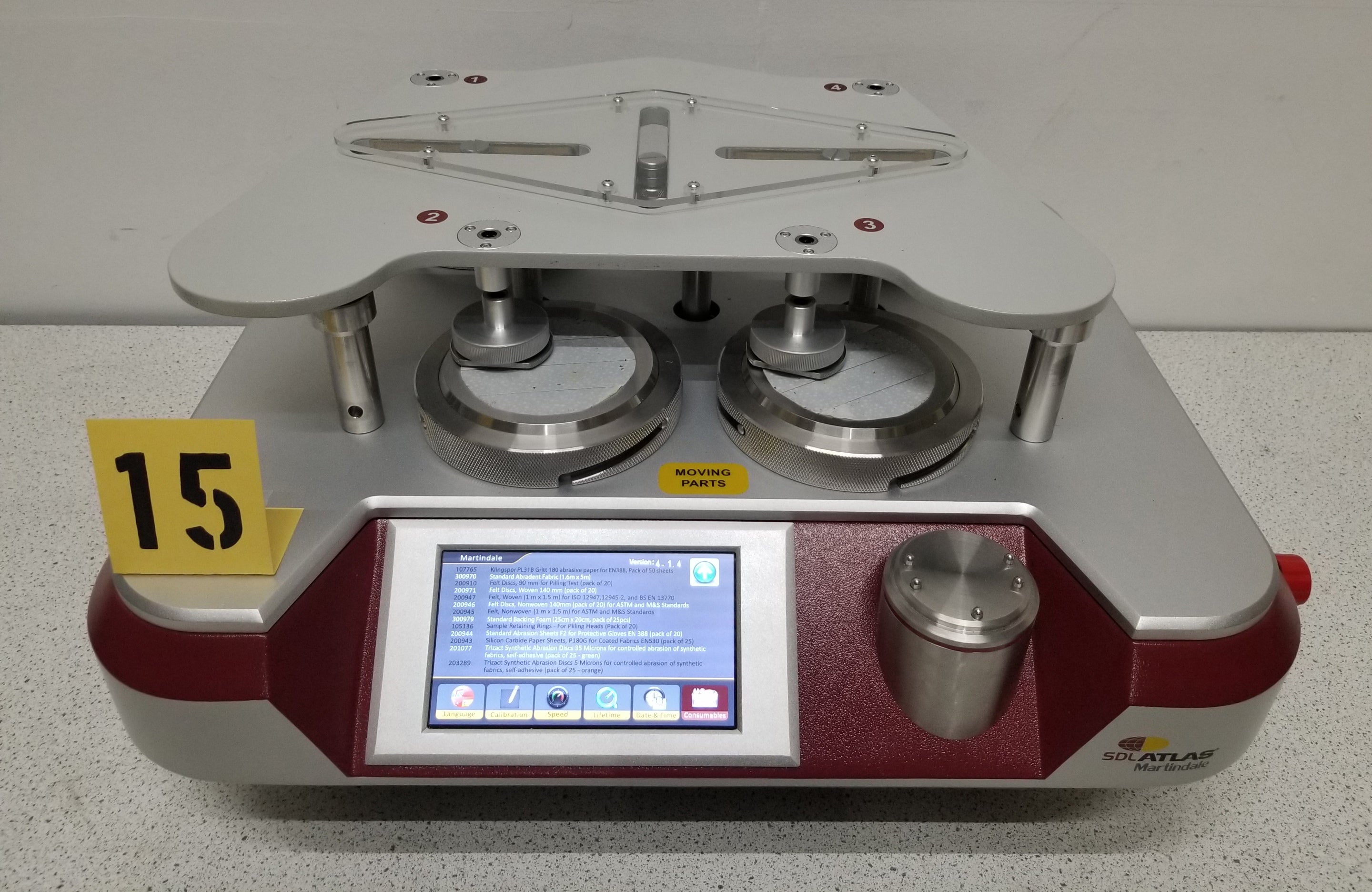 Used SDL Atlas Martindale M235 Abrasion and Pilling Tester