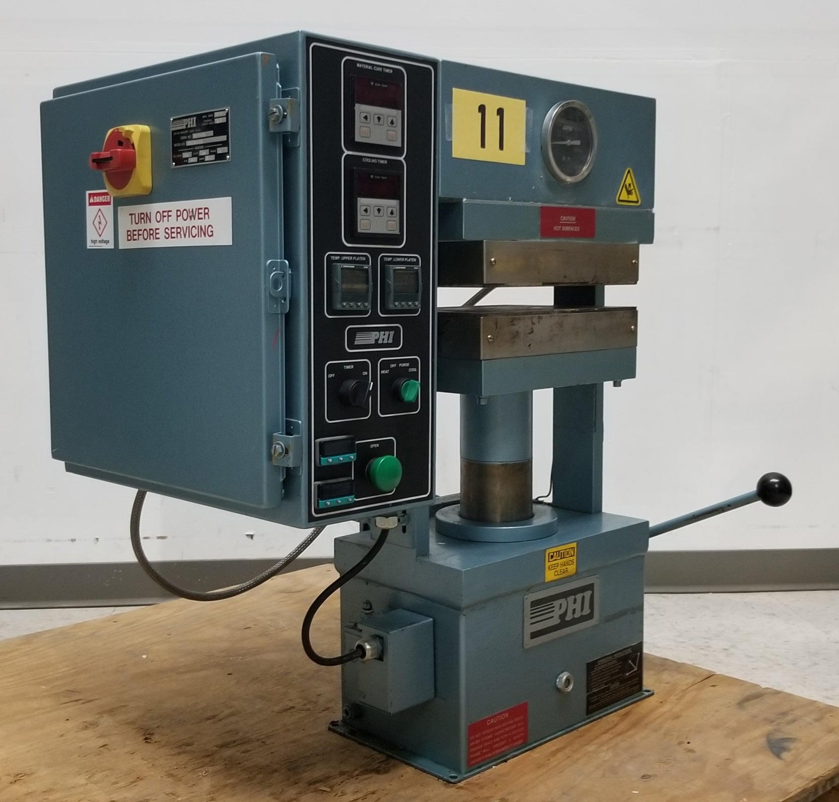 Used PHI PW220C4-X1 20 Ton Manual Heated Platen Press