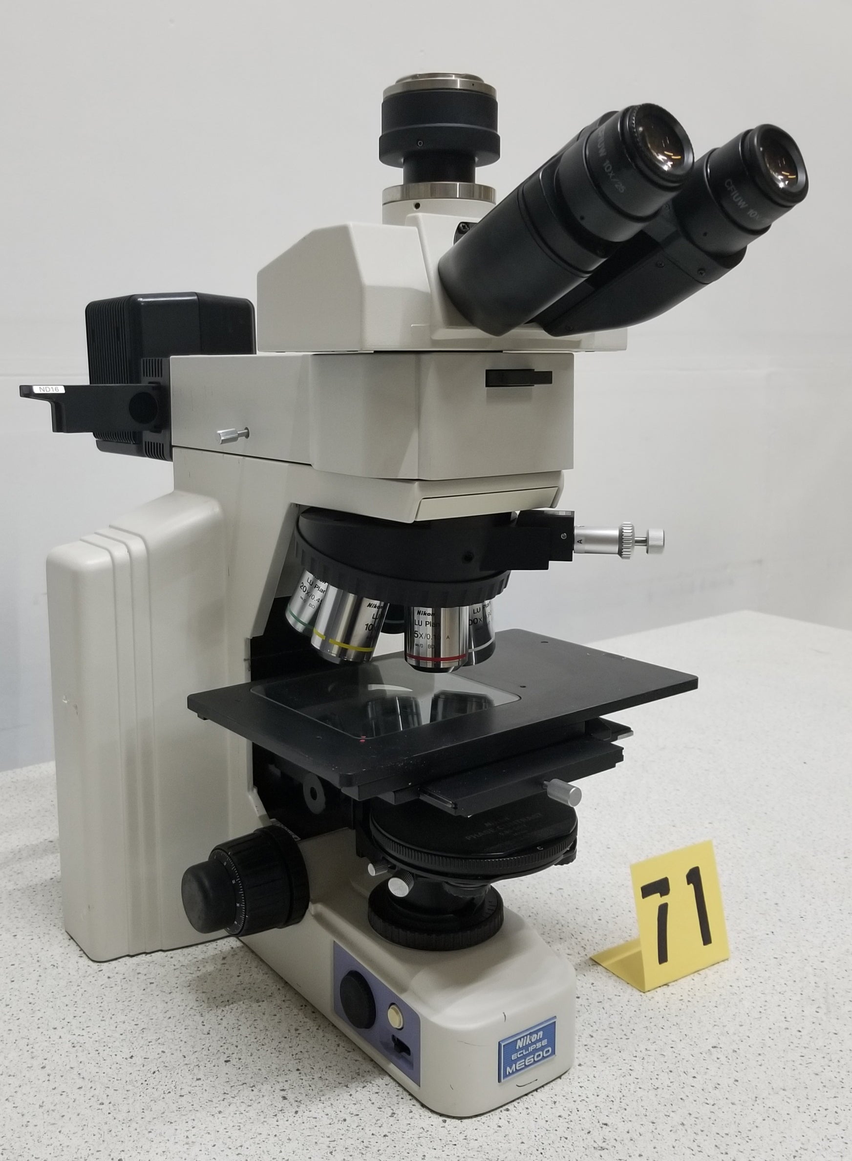 Used Nikon Eclipse ME600L BF/DF Microscope with Nomarski Optics and Transmitted and Reflected Illumination