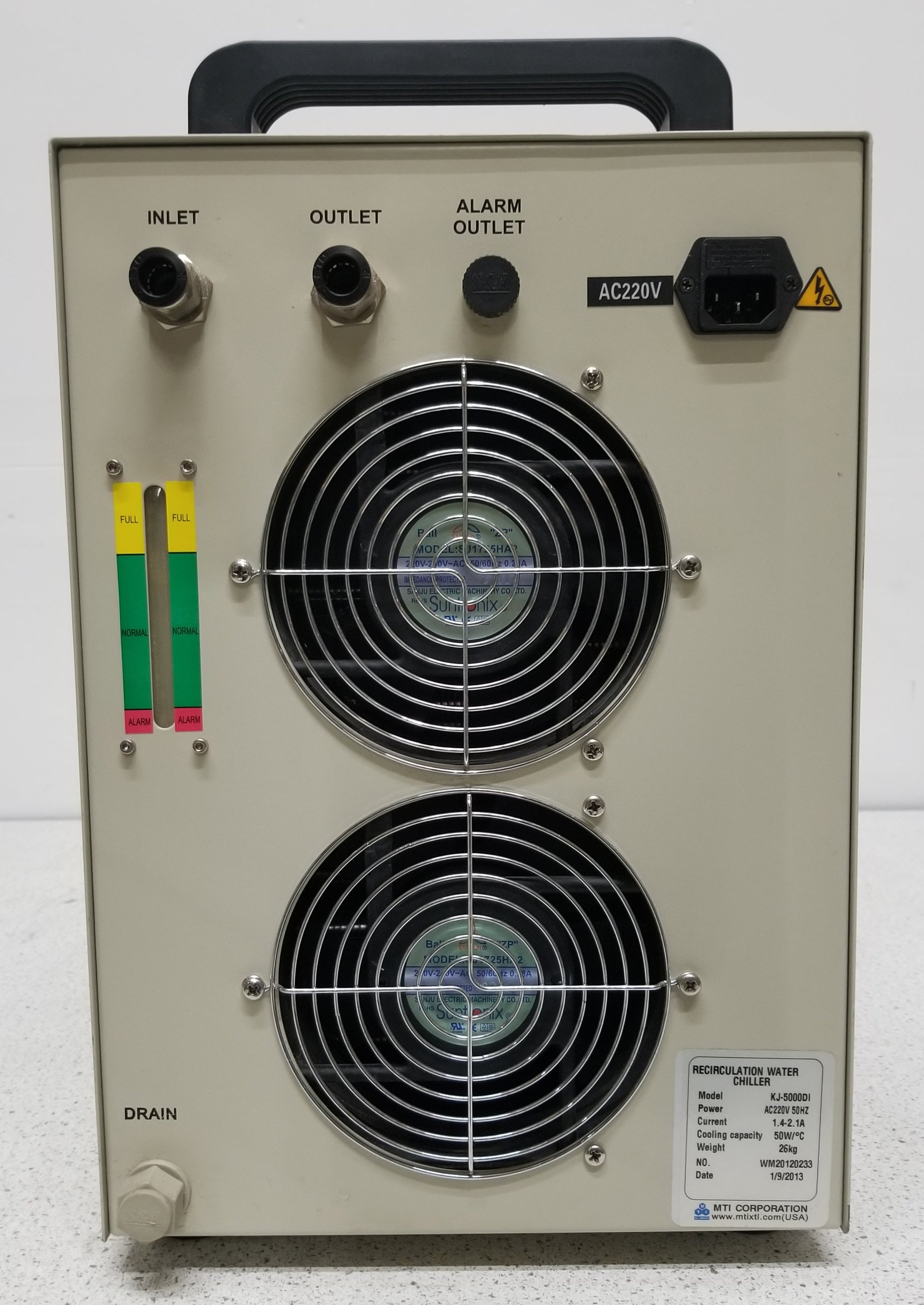 Used MTI KJ-5000DI Recirculating Water Chiller