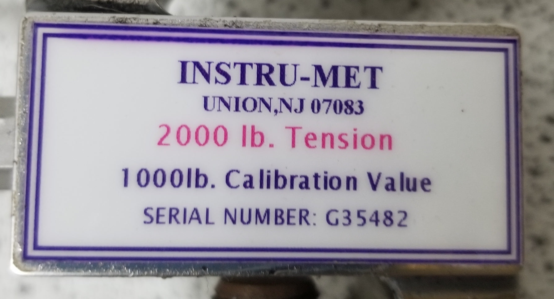 Used Instru-Met 2000 LBS Tension Load Cell