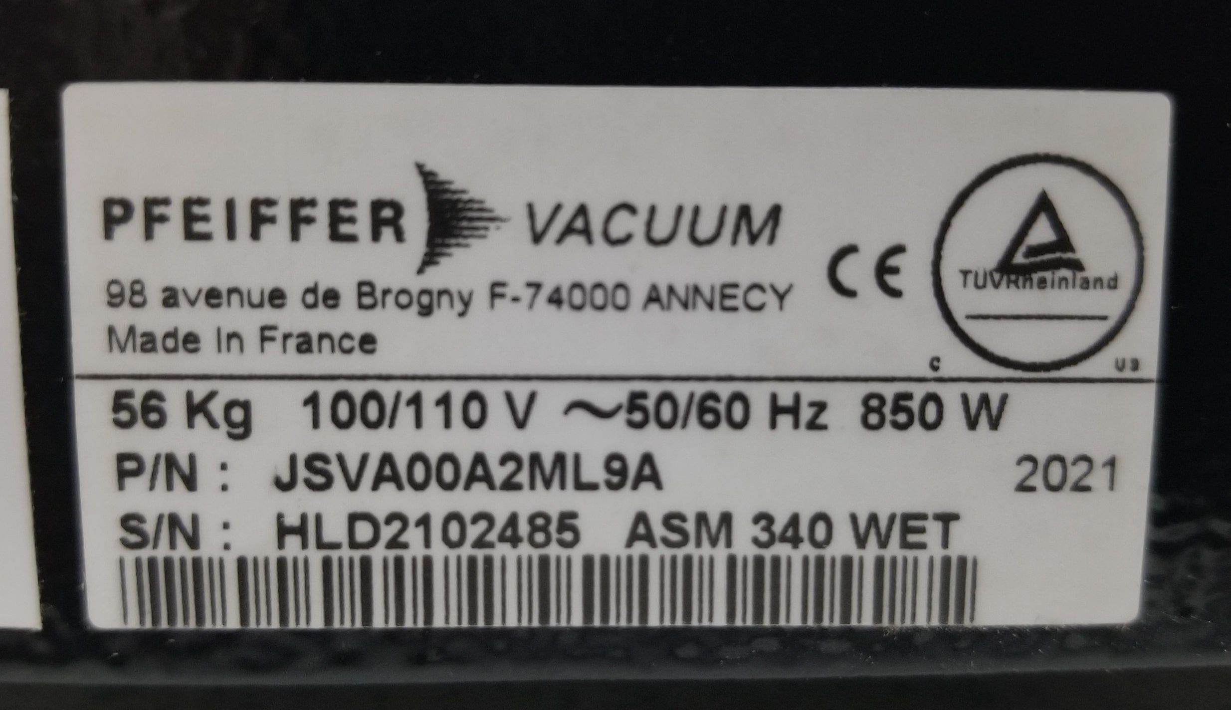 Used Pfeiffer ASM 340 Helium Leak Detector