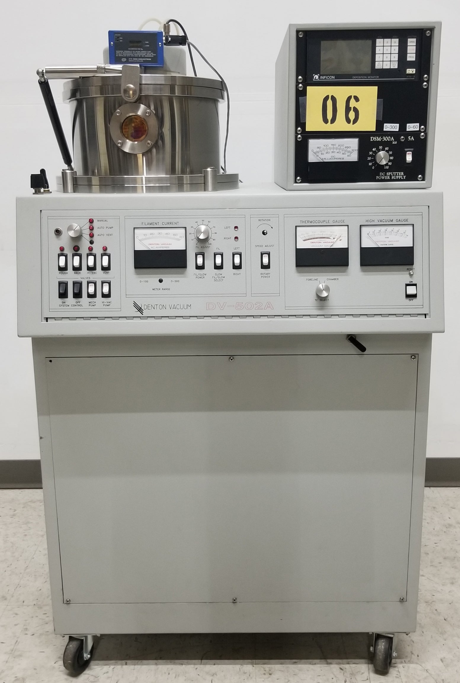 Used Denton Vacuum DV-502A Single Target DC Sputtering System