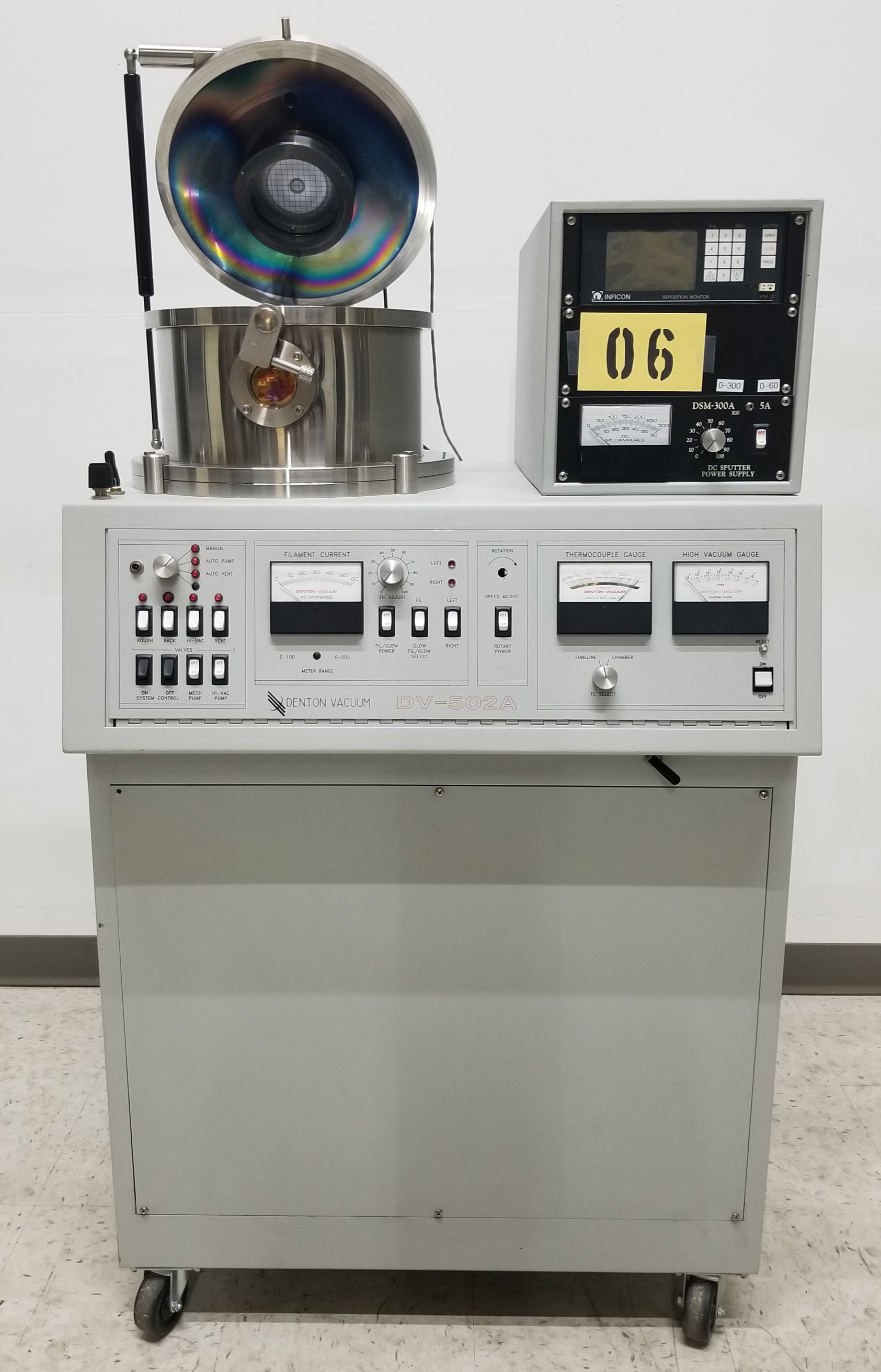 Used Denton Vacuum DV-502A Single Target DC Sputtering System