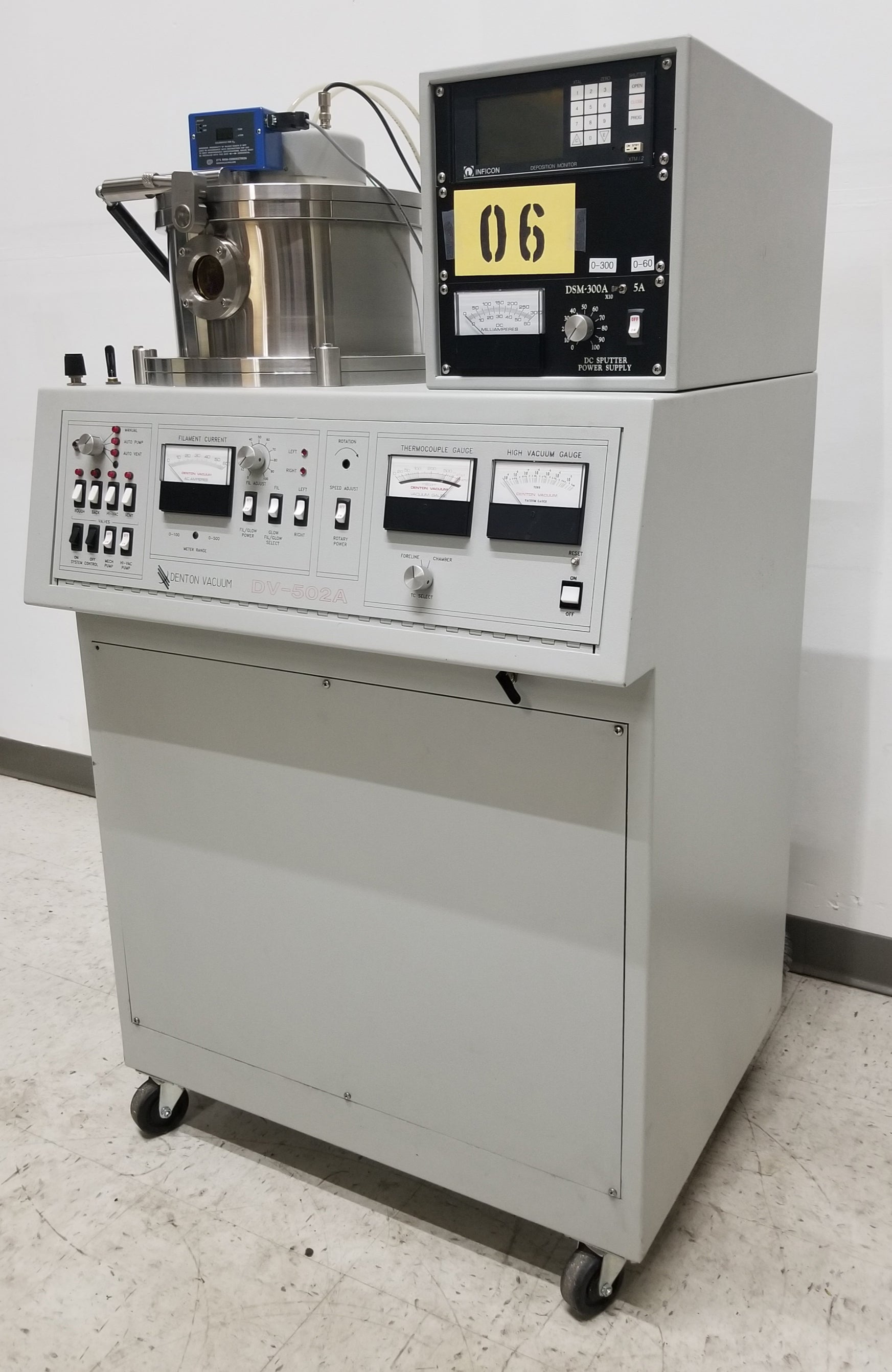 Used Denton Vacuum DV-502A Single Target DC Sputtering System