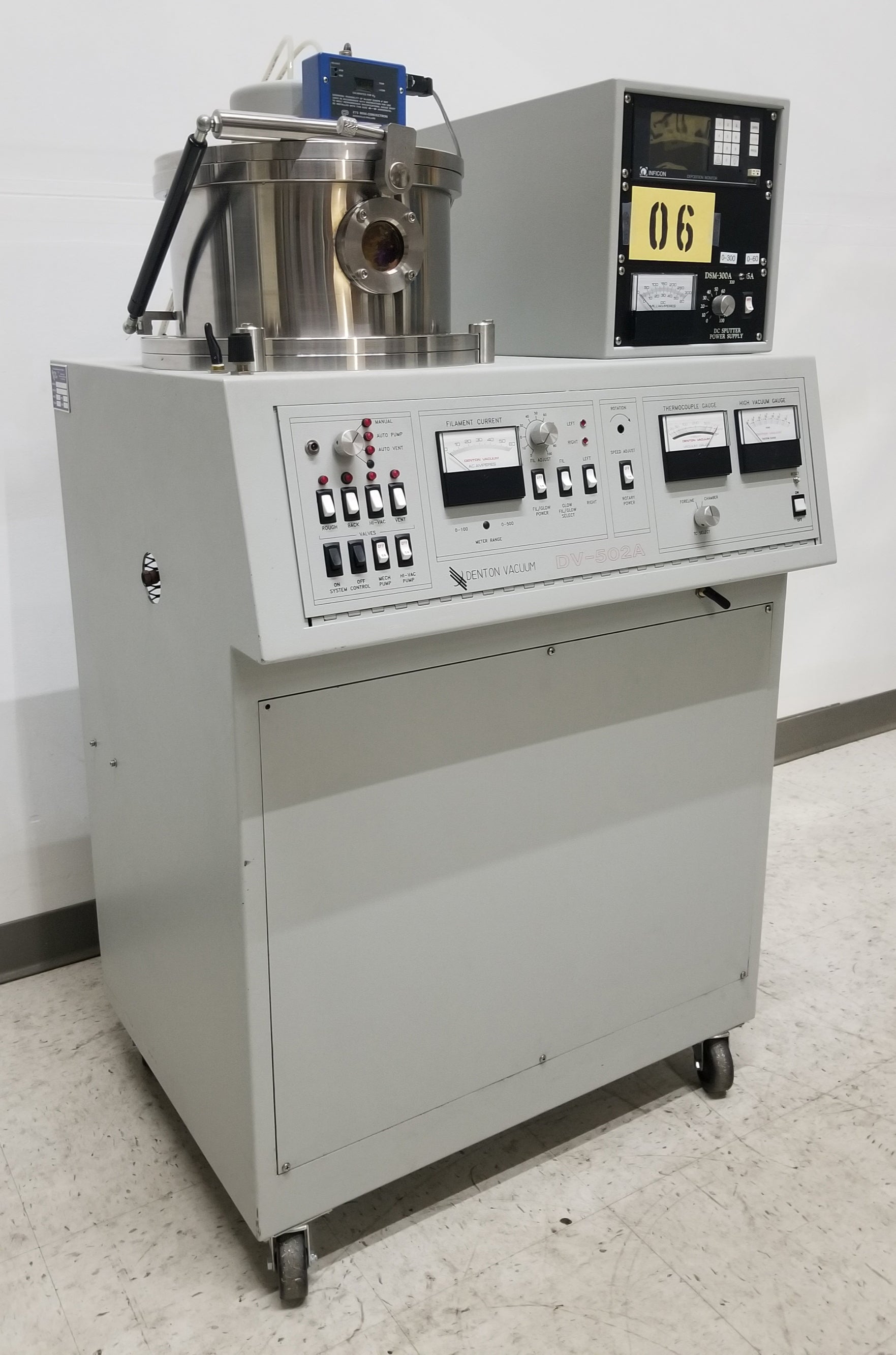 Used Denton Vacuum DV-502A Single Target DC Sputtering System