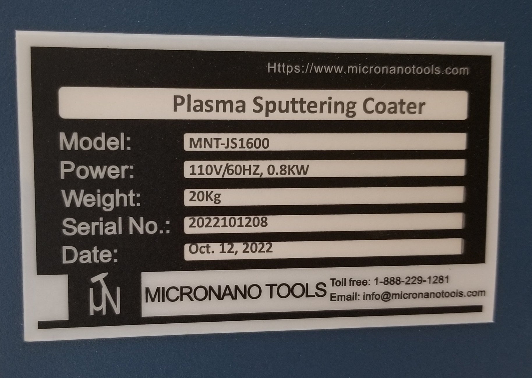 MicroNano Tools MNT-JS1600 Sputter Coater