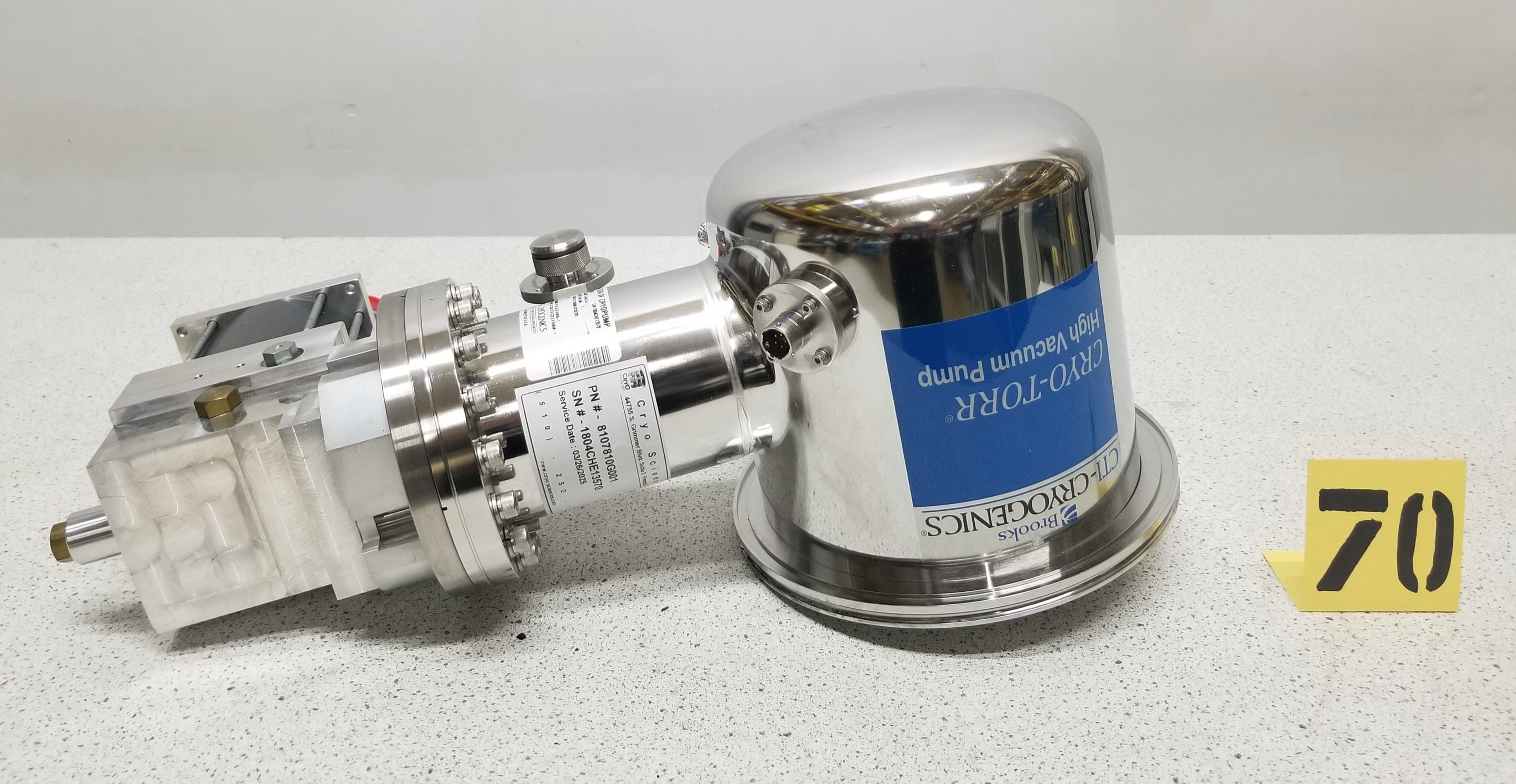 CTI CRYO-TORR 8F Rebuilt Cryopump with ISO Flange