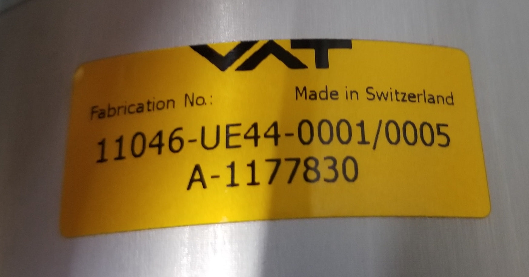 Used Vat 11046-UE44-0001/005 Stainless 200MM Conflat Gate Valve