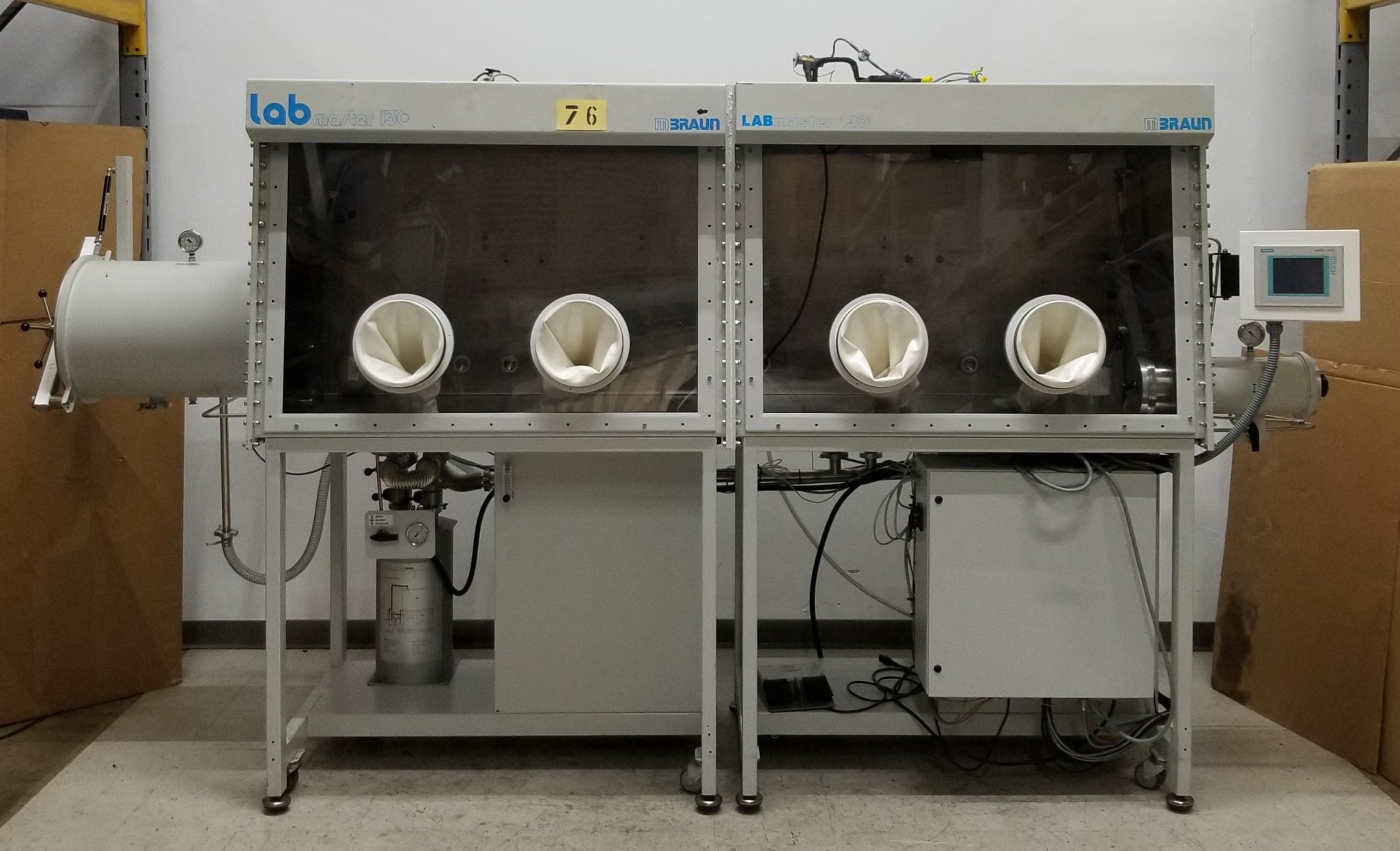 Used MBRAUN Labmaster 130 Dual Chamber Glove Box with O2 and Moisture Analyzers