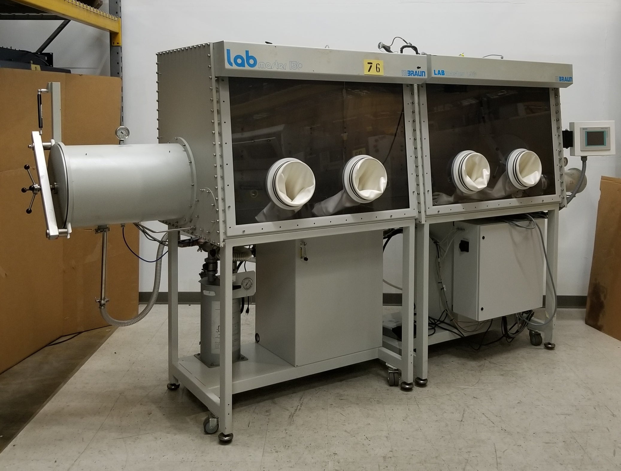 Used MBRAUN Labmaster 130 Dual Chamber Glove Box with O2 and Moisture Analyzers