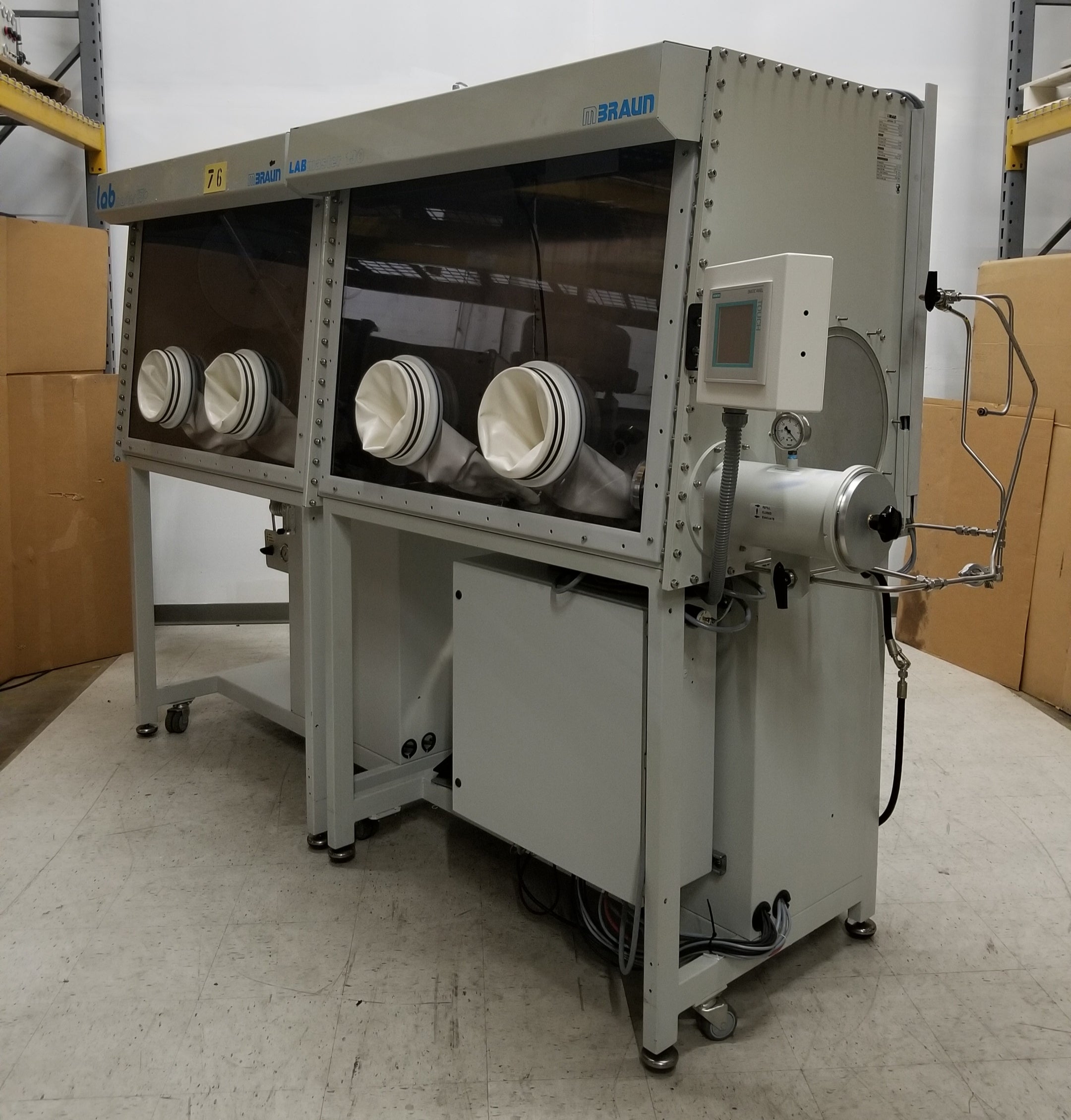 Used MBRAUN Labmaster 130 Dual Chamber Glove Box with O2 and Moisture Analyzers