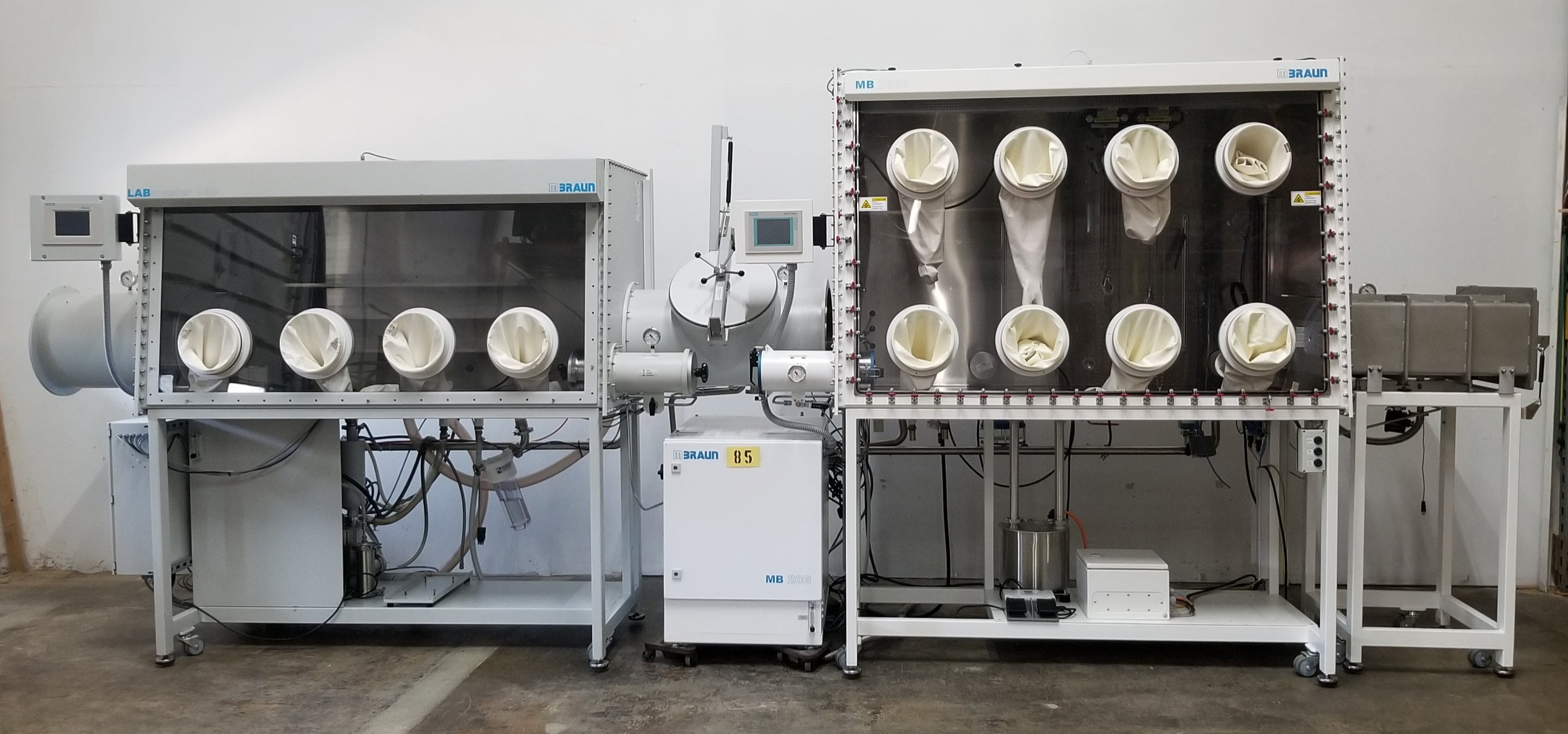 Used MBraun Labmaster 130/MB200B Dual Chamber Custom Glove Box