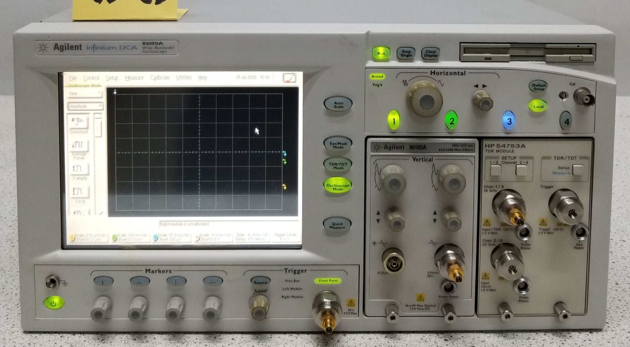 Agilent 86100A Wide Bandwith Oscilloscope with 86105A and 54753A