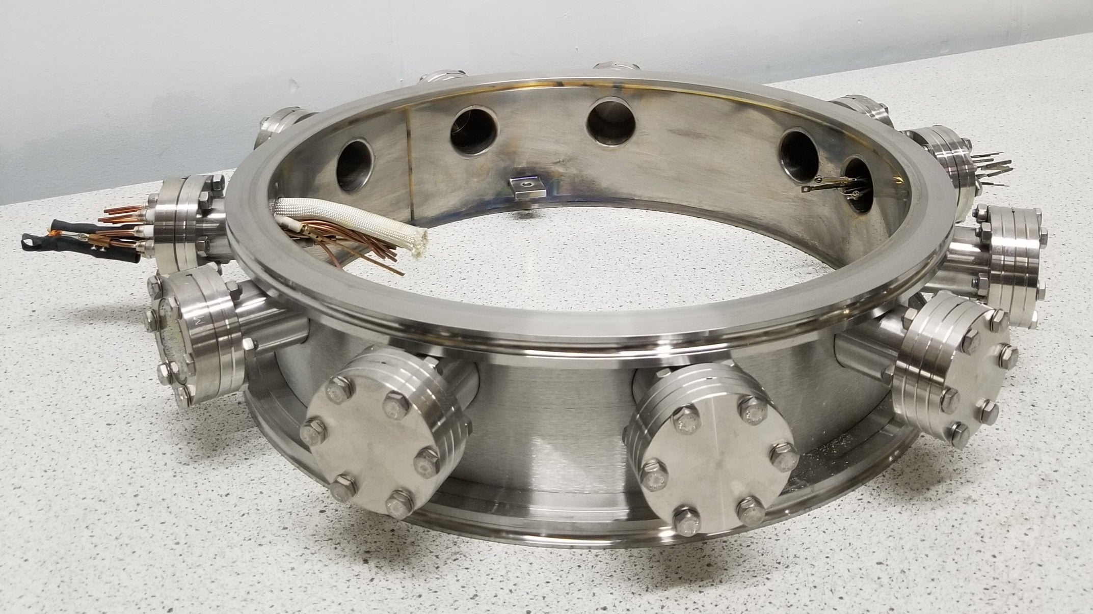Used Kurt Lesker Vacuum Feed Through Collar 17.75” O.D.