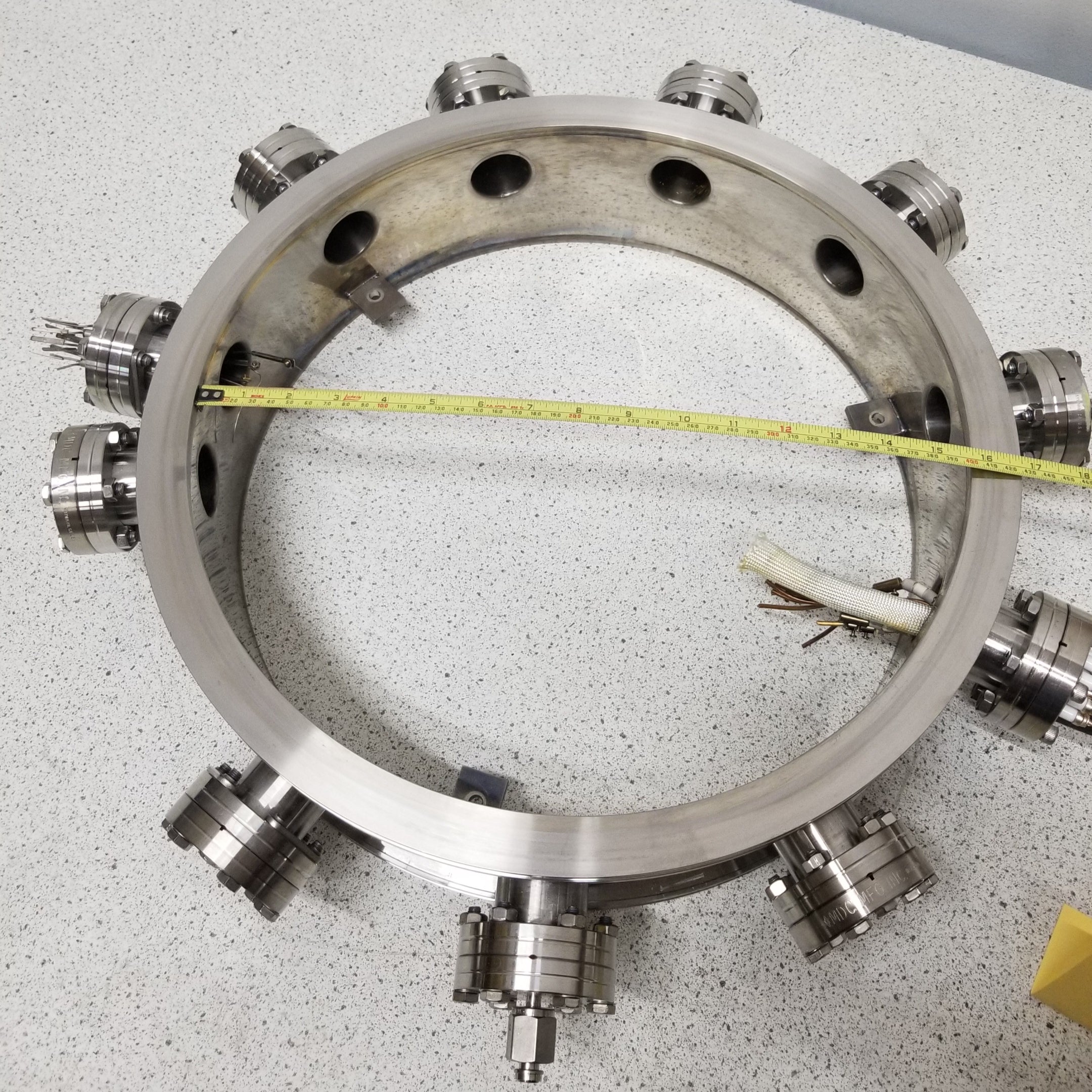 Used Kurt Lesker Vacuum Feed Through Collar 17.75” O.D.
