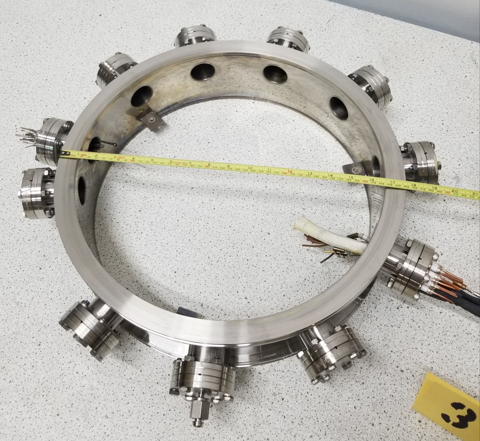 Used Kurt Lesker Vacuum Feed Through Collar 17.75” O.D.