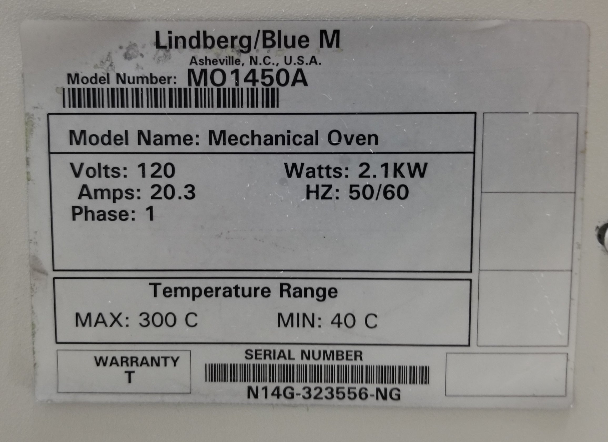 LINDBERG/BLUE M MO1450A 300°C Mechanical Convection Oven