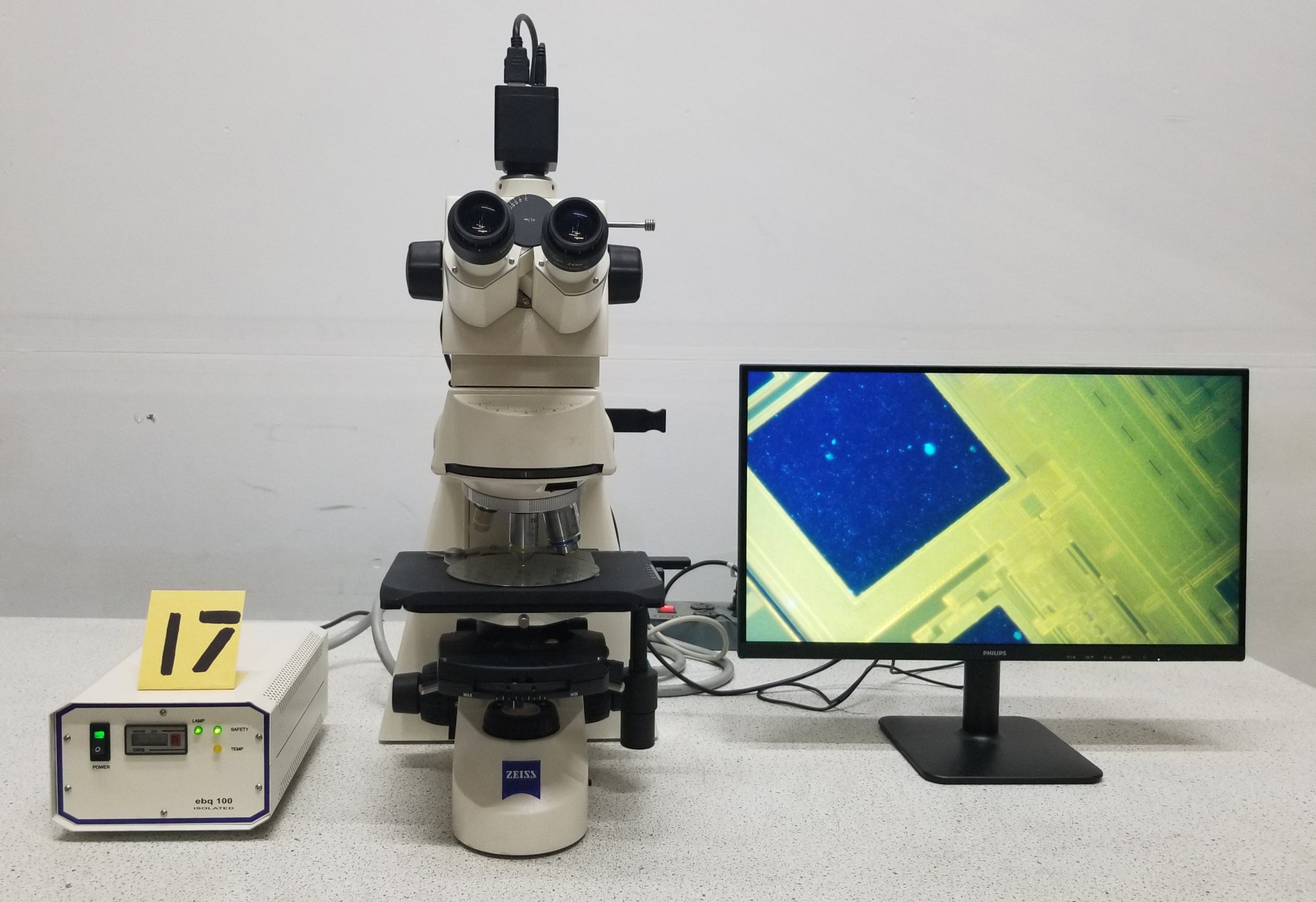 Zeiss Axioskop 40 Trinocular Microscope with Fluorescence
