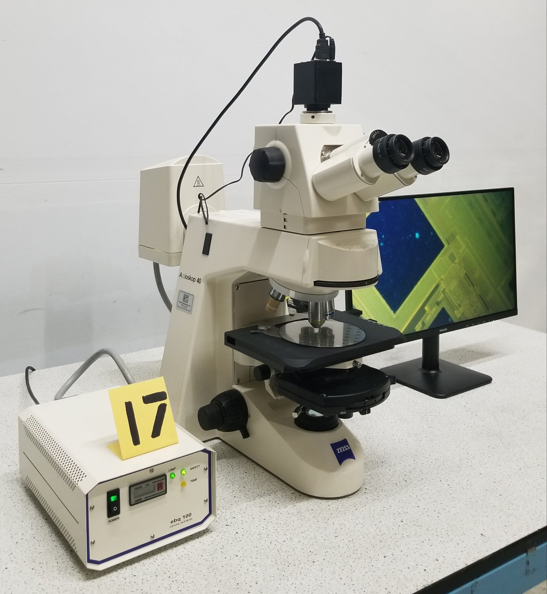 Zeiss Axioskop 40 Trinocular Microscope with Fluorescence