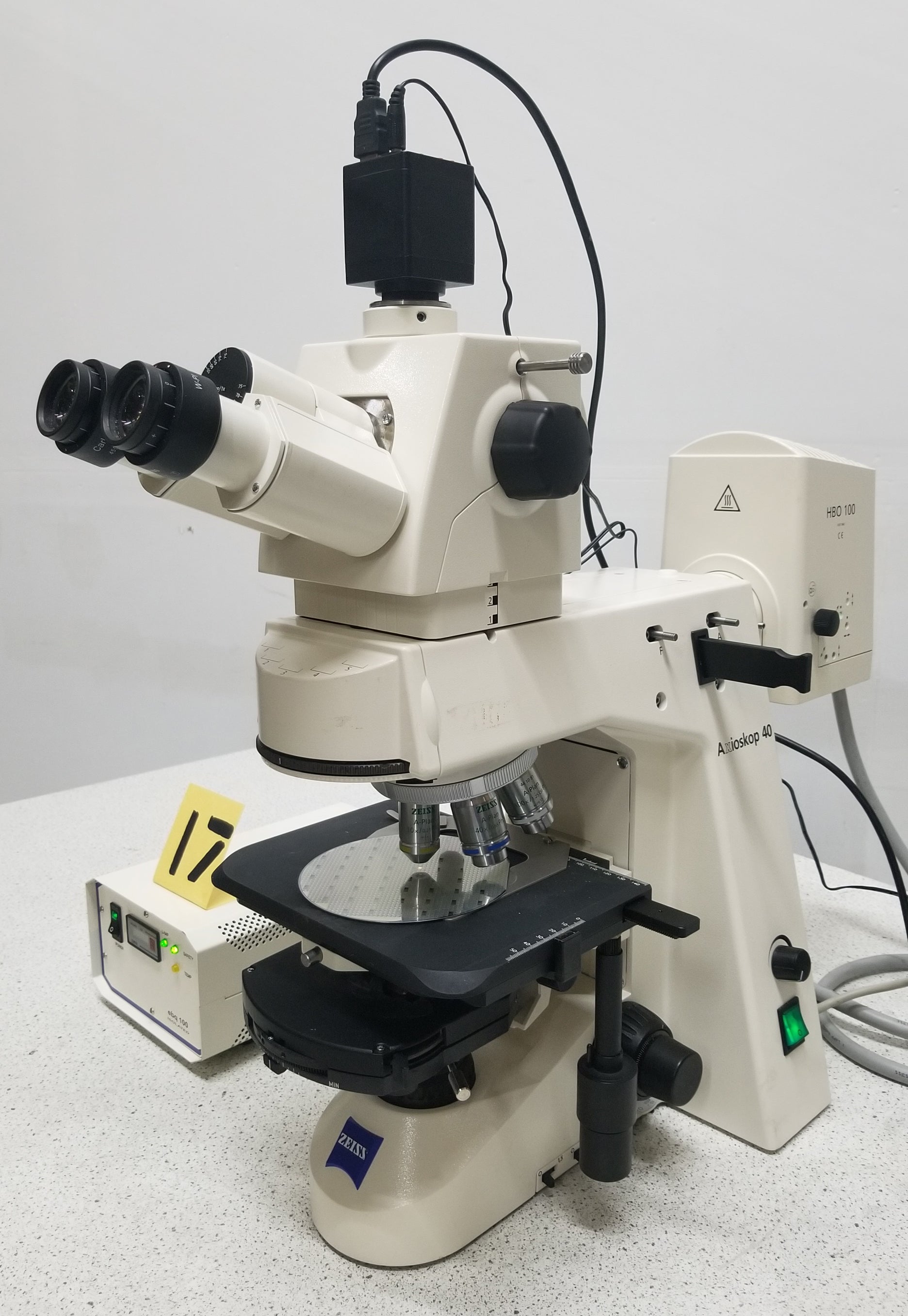 Zeiss Axioskop 40 Trinocular Microscope with Fluorescence