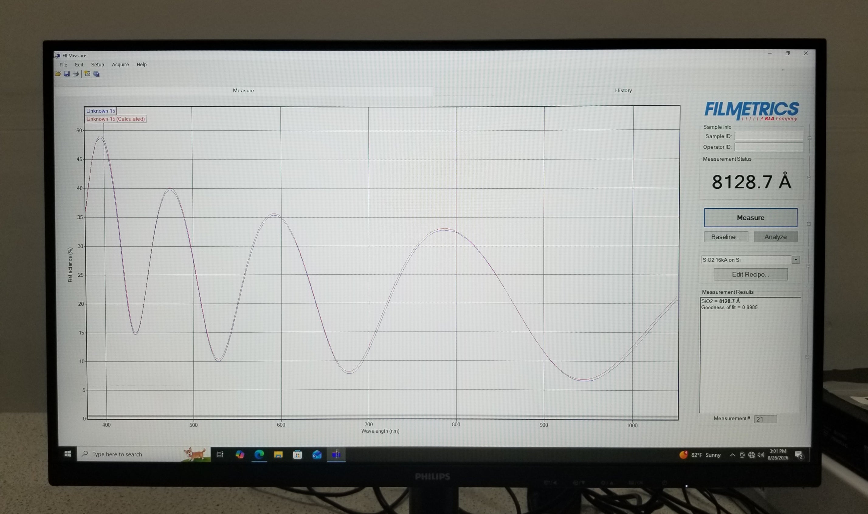 Used Filmetrics F20 Advanced Thin Film Measurement System