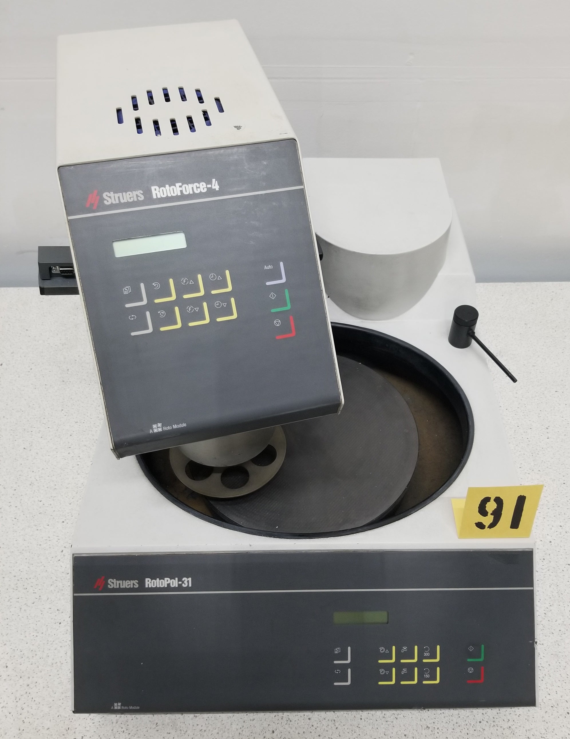 Struers ROTOPOL-31 Polisher Grinder Sample Prep System with ROTOFORCE-4 Power Head