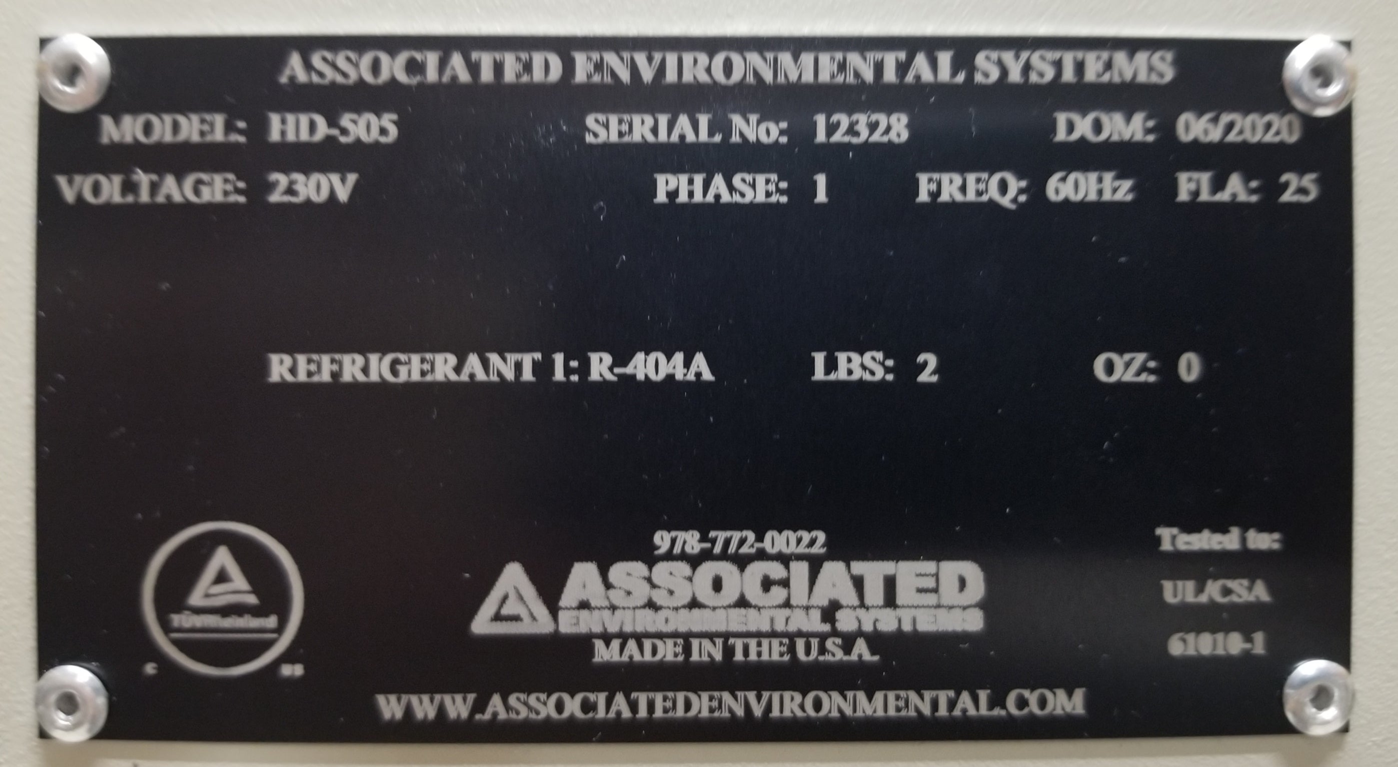 Associated Environmental Systems HD-505 Temperature Humidity Chamber