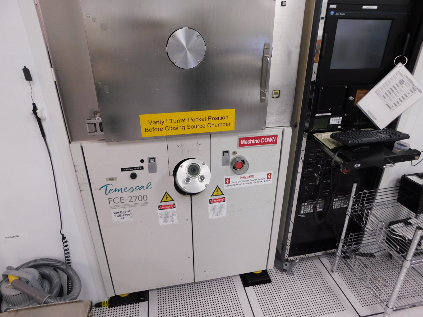 Used Temescal FCE-2700 E-beam Evaporator Deposition System