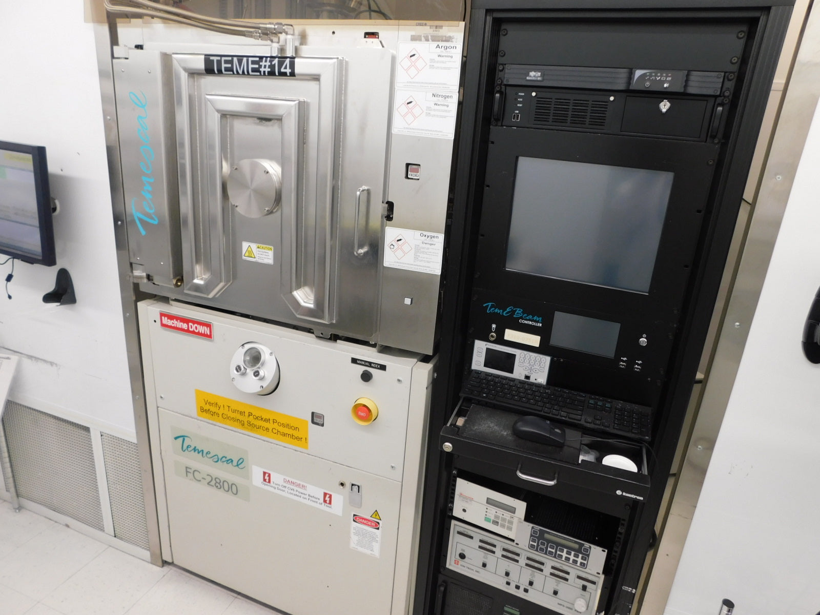 Temescal FC-2800 E-beam Evaporator Deposition System With Ion Gun